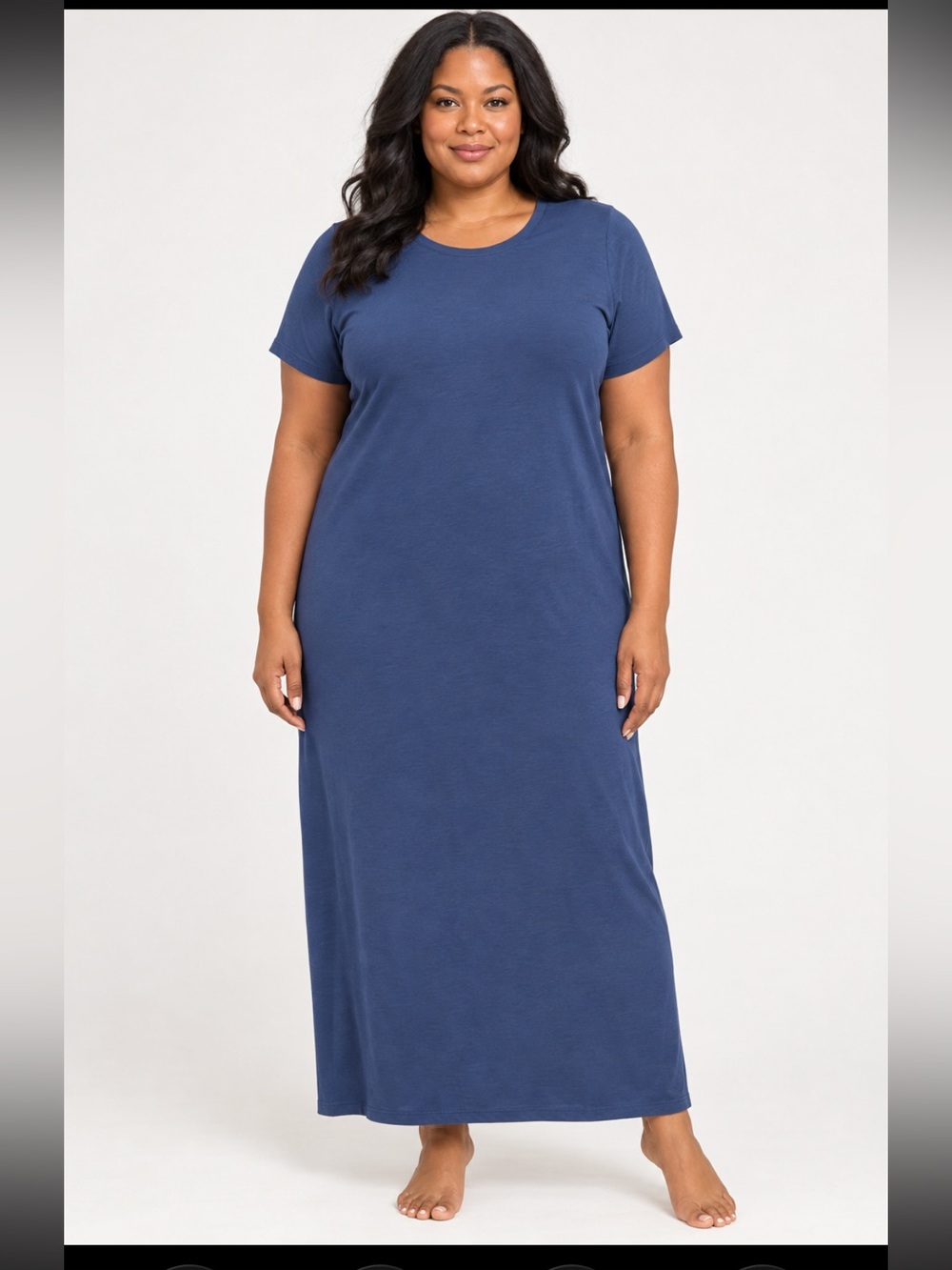 Talbots Blue Effortless UltraKnit Short Sleeve Maxi Dress Size 3X